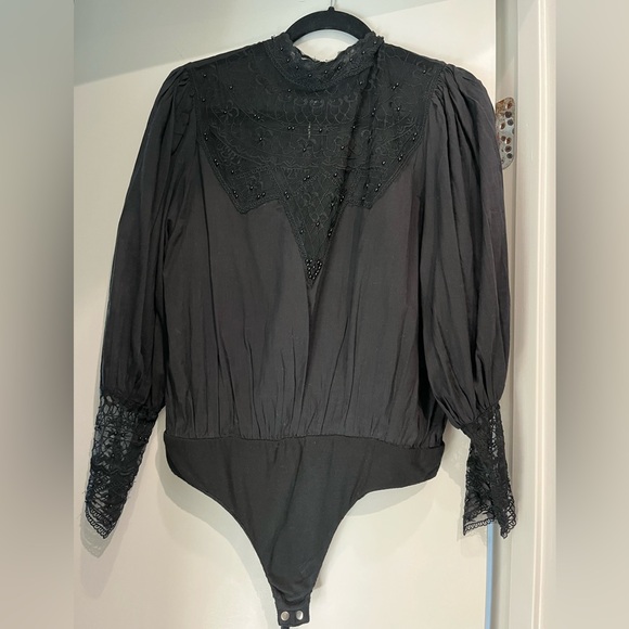 Retrofete Black Bodysuit Blouse - Picture 1 of 3